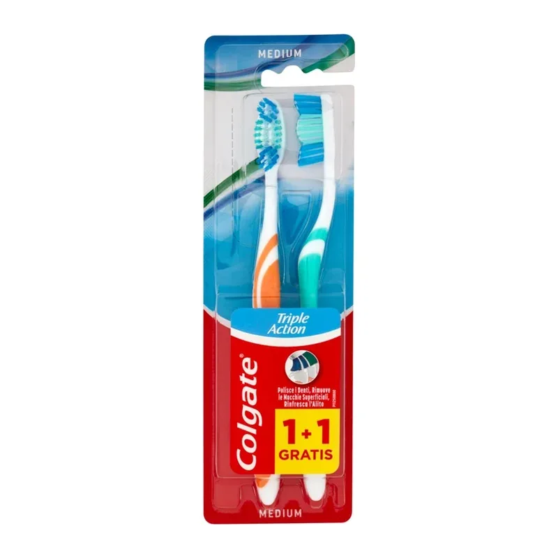 Colgate Periuță de dinți Triple Action 1+1