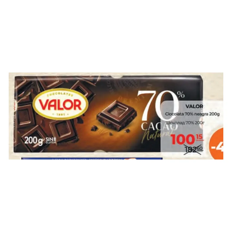 Valor Ciocolată 70% neagră