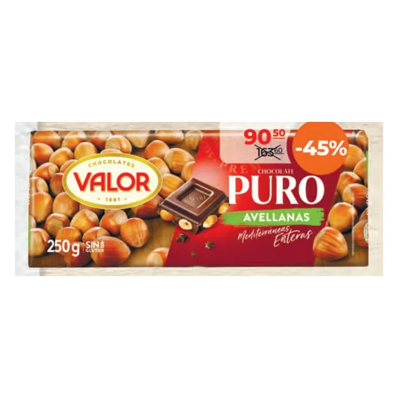 Valor Ciocolată neagră cu alune
